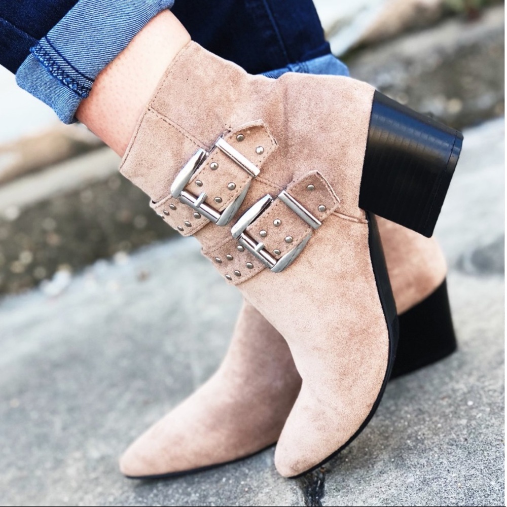Double Buckle Strap Ankle Booties